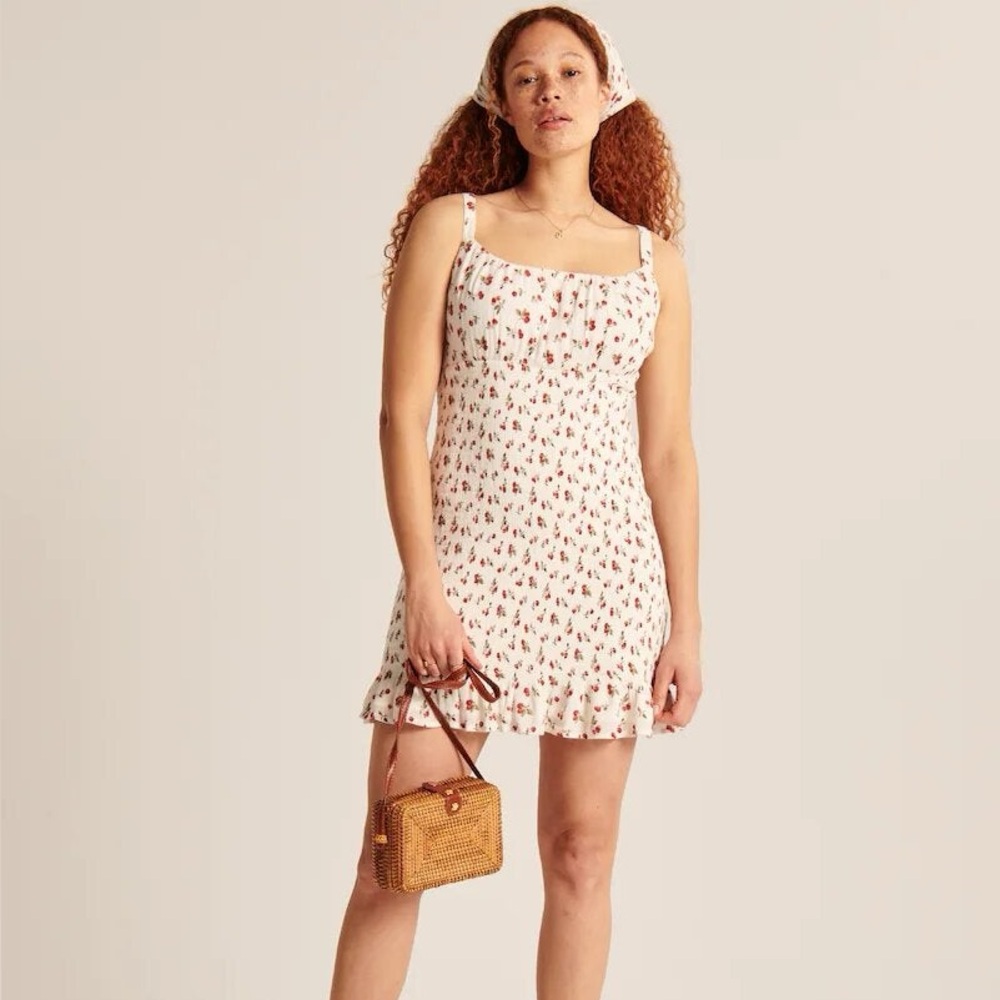 Abercrombie & Fitch White Dress with Red Cherry Print